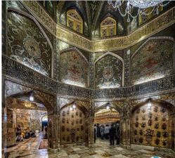 A view of one of the porticos of the Holy Shrine of Fatimah Ma'sumah (a.s.).
